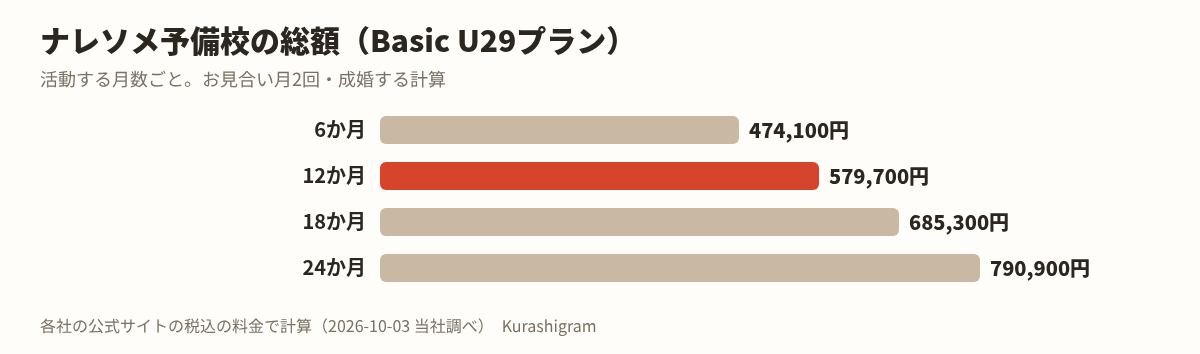 ナレソメ予備校の料金の図